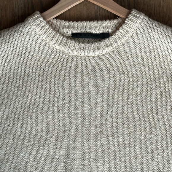 NWOT Jenni Kayne Cotton Boyfriend Sweater in Ivory Size Medium - Picture 4 of 7